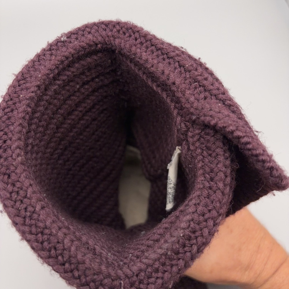 UGG Argyle Knit Boots Womens 7 Purple Solid Button Down Winter Cozy - Picture 6 of 12